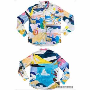 RARE Sézane x G.Kero Pierro Shirt - California Arty Bull Polar Bear Print SZ S